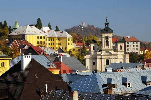 Kyrkan och Golgata i Banská Štiavnica — Stockfoto