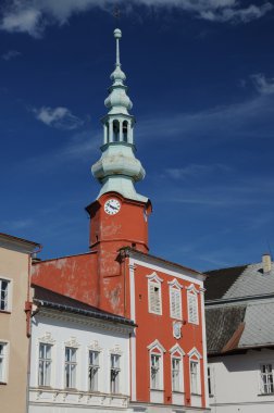 Town square with the old town hall and house At the Moor´s clipart