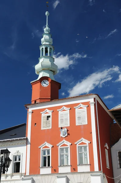 Town square with the old town hall and house At the Moor´s — Stock Fotó