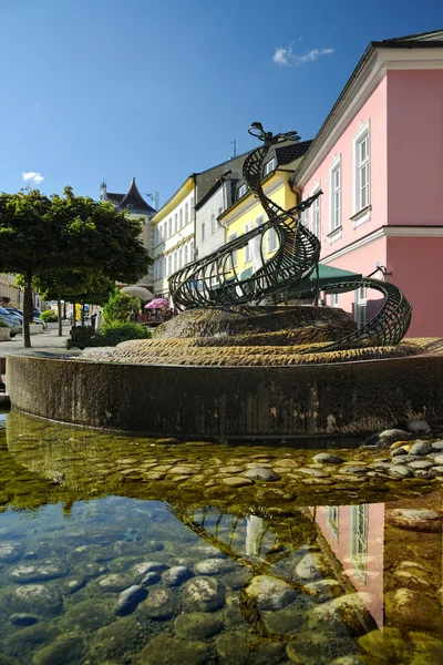 Fuente en la ciudad de Svitavy, República Checa — Foto de Stock