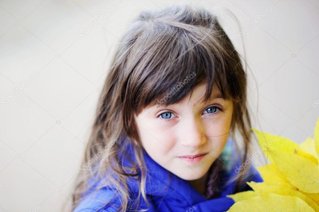 Portrait of funky little child girl