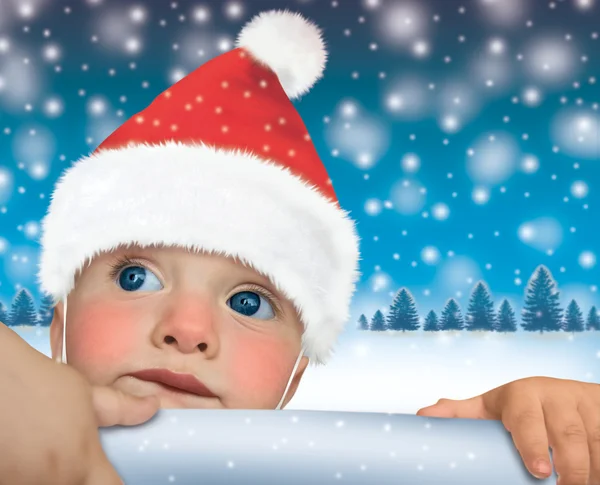 Santa claus baby - gelukkig Nieuwjaar — Stockfoto