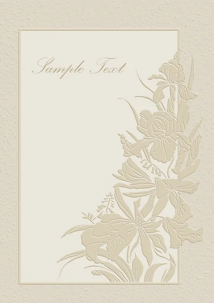 Convite de casamento, moldura, orquídeas e lírios — Fotografia de Stock