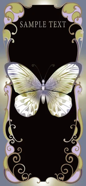 양식에 일치 시키는 프레임에 황금 나비 — 스톡 사진
