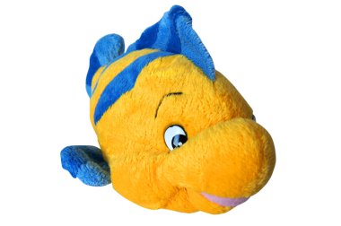 Toy yellow fish isolated clipart