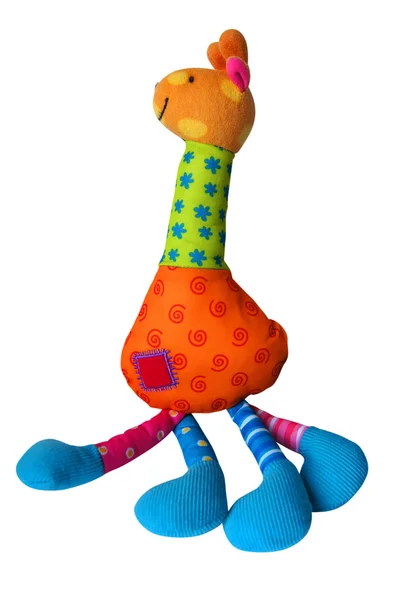Toy varicoloured giraffe isolated — Stock Photo, Image