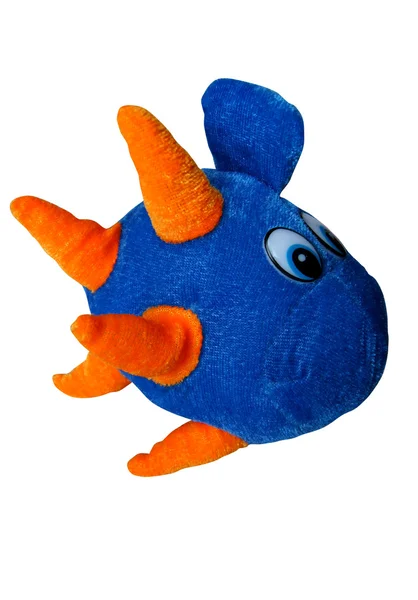 Toy blue fish isolated