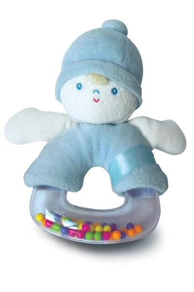 Toy blue snowman isolated — Stock Photo, Image