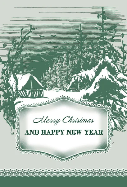 Vintage christmas card — Stockfoto