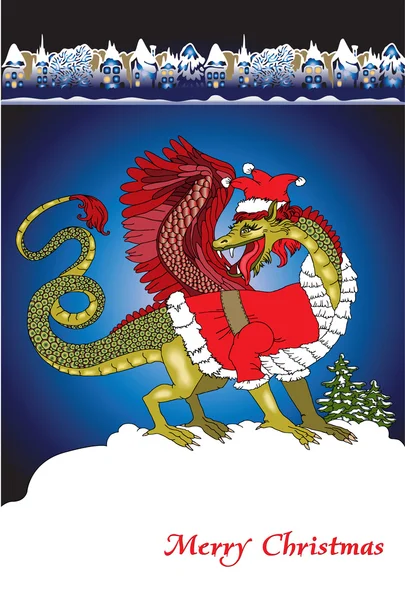 Santa dragon — Stock Photo, Image