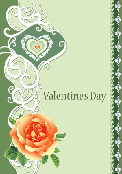 Valentine with rose — Stock Photo, Image