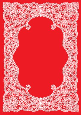 Wedding invitation, frame lace-like clipart