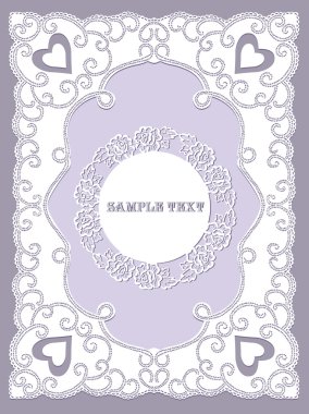 Frame lace-like wed clipart