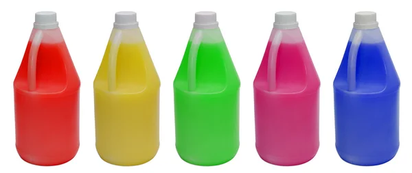 Colour plastic bottles with — Stock Photo, Image