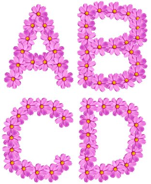 Alphabet flowers clipart