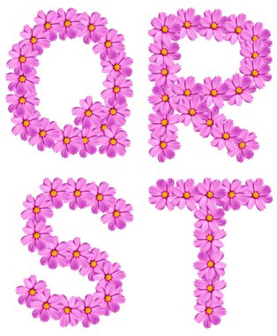 Alphabet flowers clipart