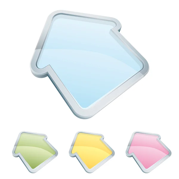 홈 아이콘 4 투명 색상 설정 — 스톡 벡터