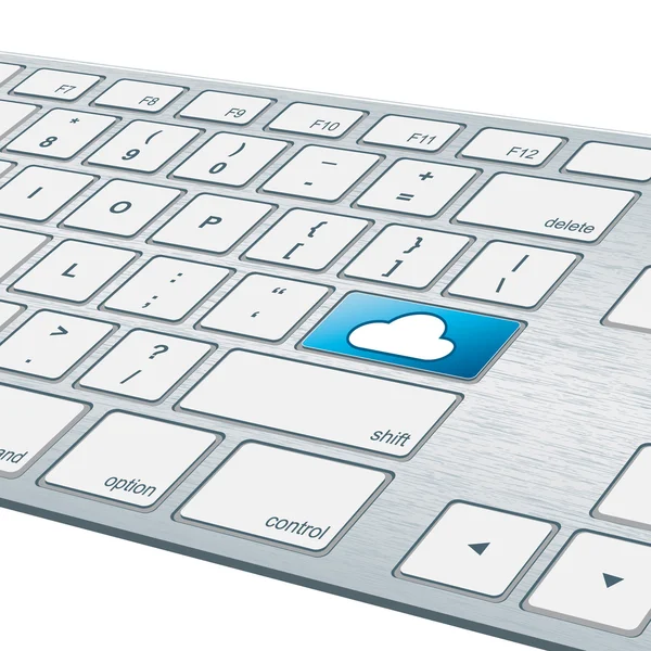 Close-up aluminium keyboard - Cloud — Stock Vector