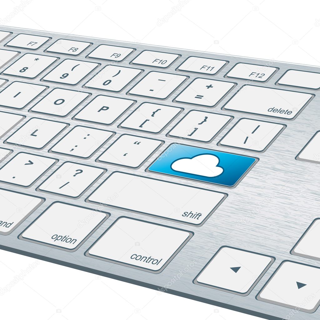 Close-up aluminium keyboard - Cloud