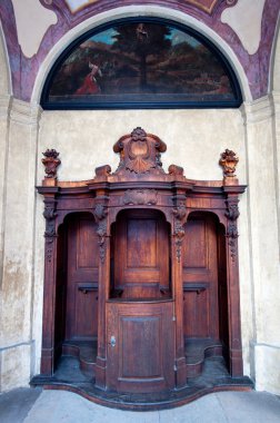 Old Wooden Confessional clipart