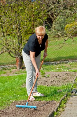 Woman in Garden clipart