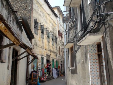 Street in Stone Town in Zanzibar clipart