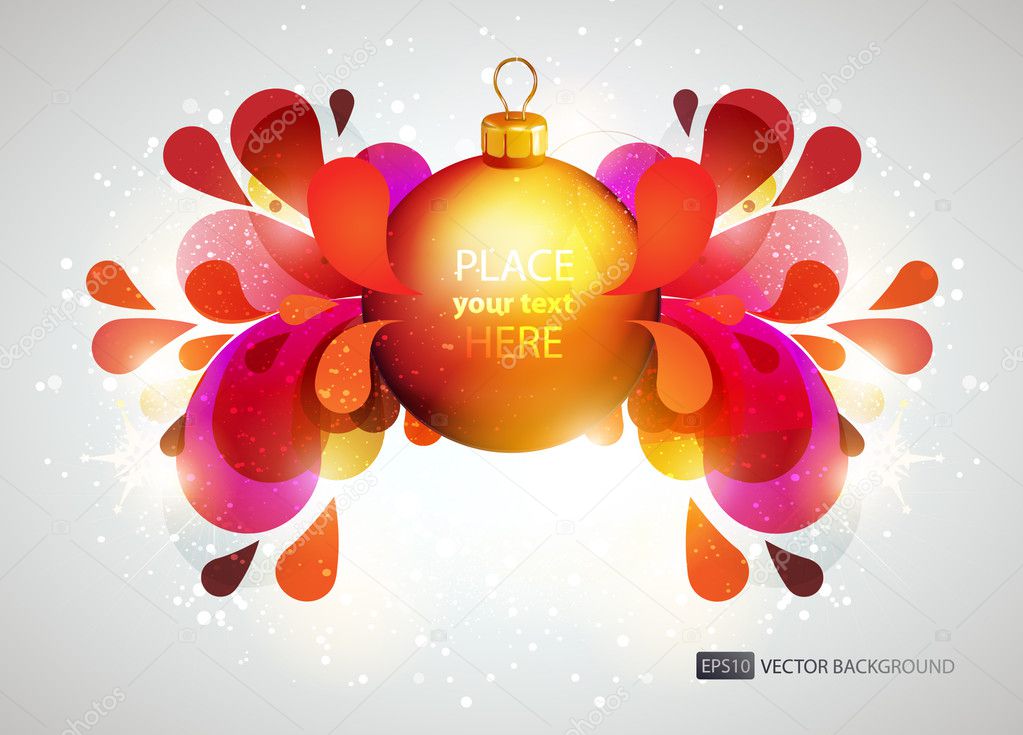 Abstract colorful background with christmas ball.