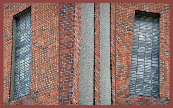 De bakstenen en de ramen en de wanden — Stockfoto