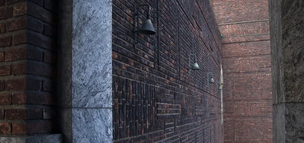 De vintage lampen op de stedelijke muur — Stockfoto