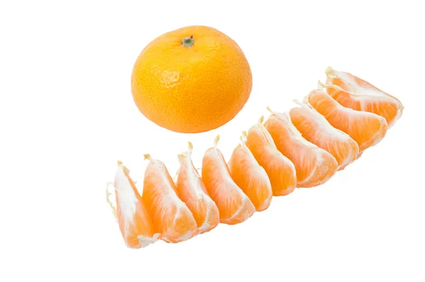 Tangerine sur fond blanc Photos De Stock Libres De Droits