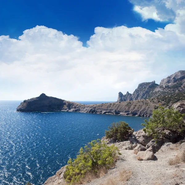 stock image Mountain, sea, sky