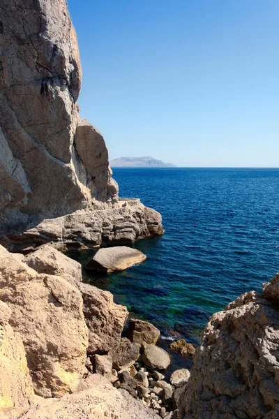 stock image Mountain, sea, sky