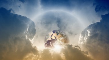 Planet Earth in sky clipart