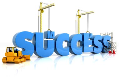 Building your success, building SUCCESS word, representing business develop clipart