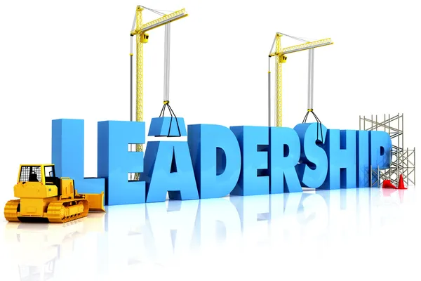 建立领导、 建设领导一词，表示业务发展 — 图库照片