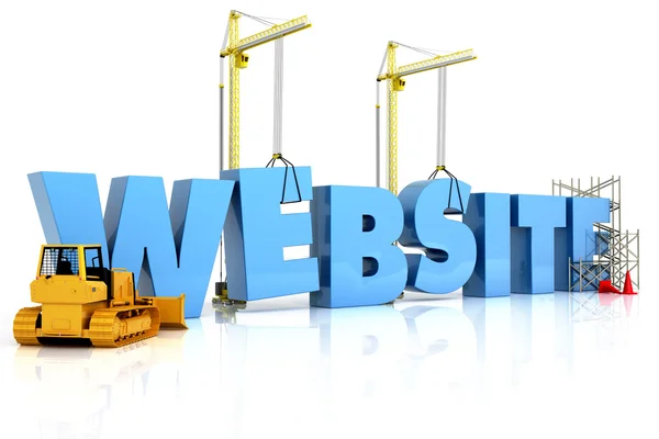 Website-Gebäude, im Bau oder in Reparatur Stockbild