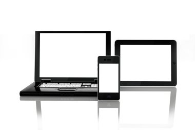 Blank electronic screens clipart