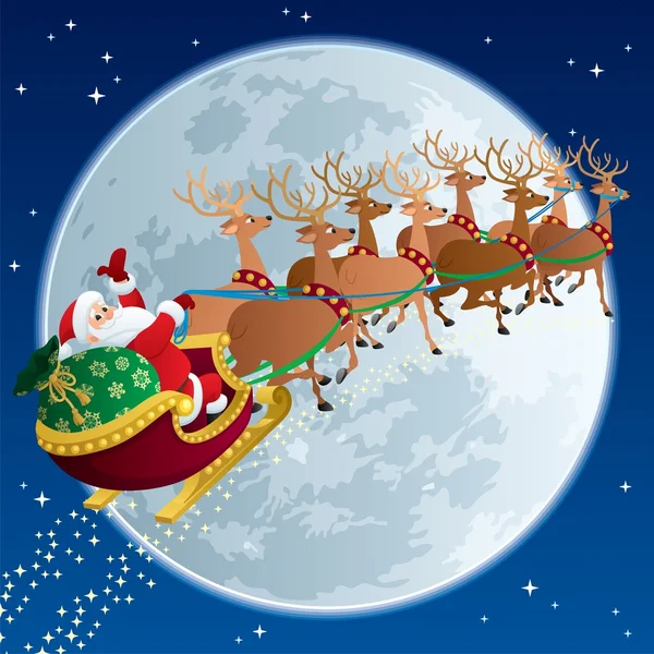 圣诞老人雪橇 2 — 图库矢量图片