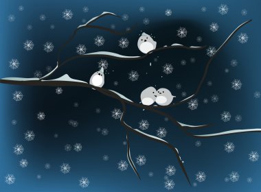 Winter birdies clipart