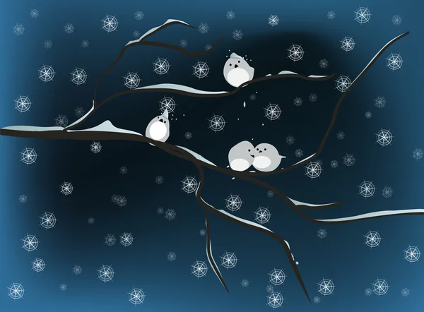 冬小鳥 — ストックベクタ