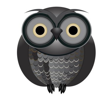 Big brown owl, isolated on white background clipart