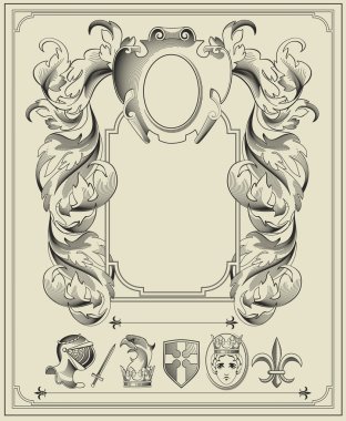 Heraldic elements. clipart