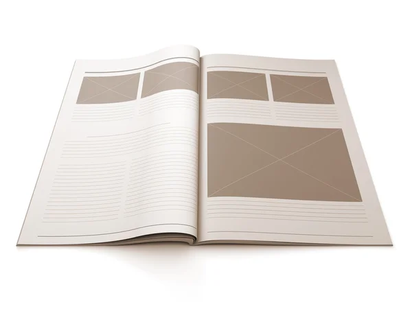 杂志空白页面的设计布局 — 图库照片