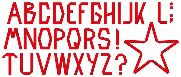Ruban plié alphabet isolé — Image vectorielle