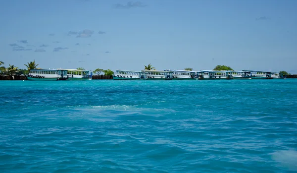 Maldivian speedboats — Stock Photo, Image