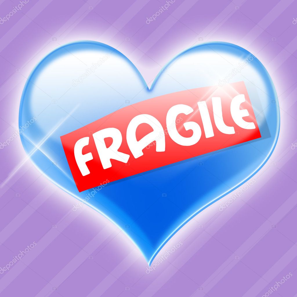 Fragile blue glass heart
