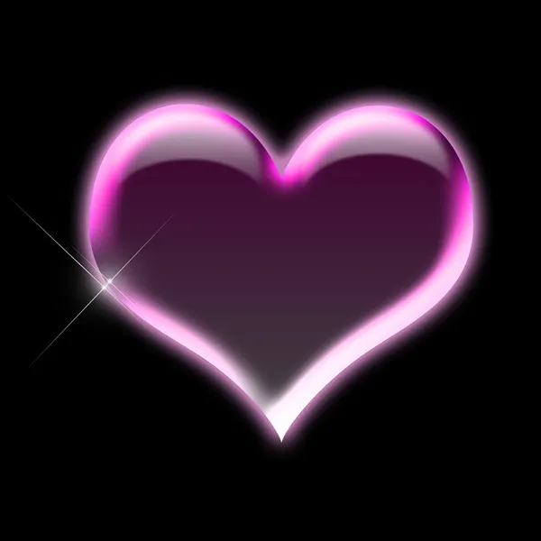Glanzende roze hart — Stockfoto