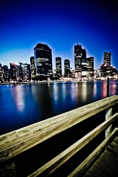 Brisbane city på natten — Stockfoto