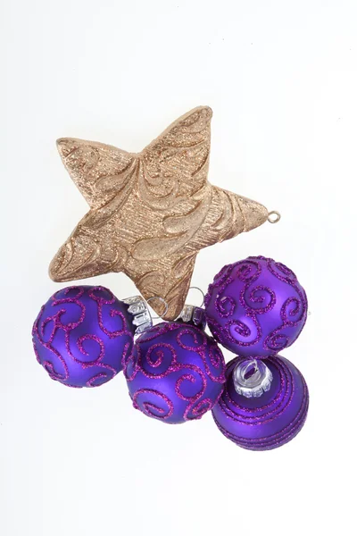 Christmas balls and star — Stock Photo, Image