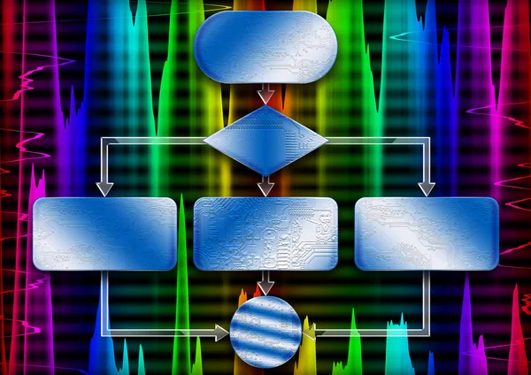 Diagrama de fundo e fluxograma multicolorido — Fotografia de Stock